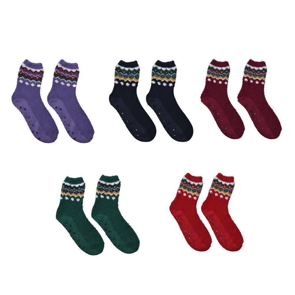 Tribal Pattern Jacquard Super Soft & Warm Plush Non-Slip Socks